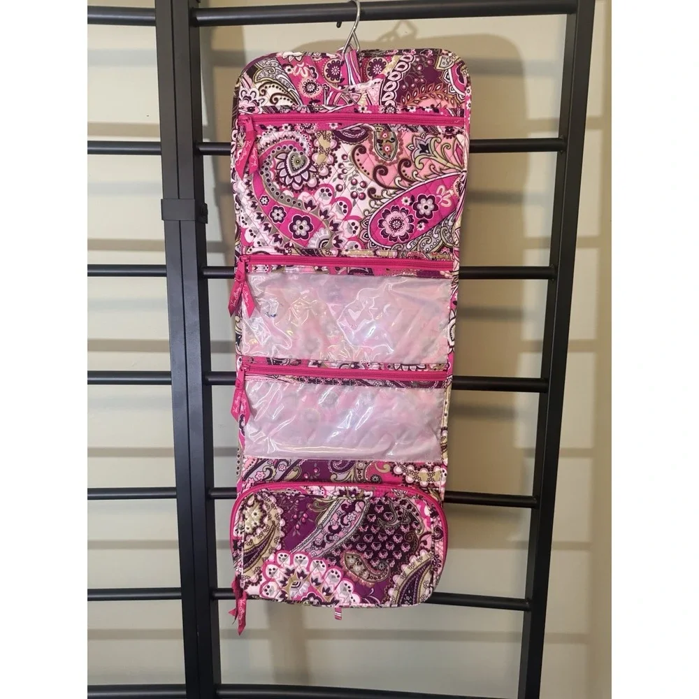 Vera Bradley Very Berry Paisley Hanging Travel Organizer Toiletry Bag Pink Purpl